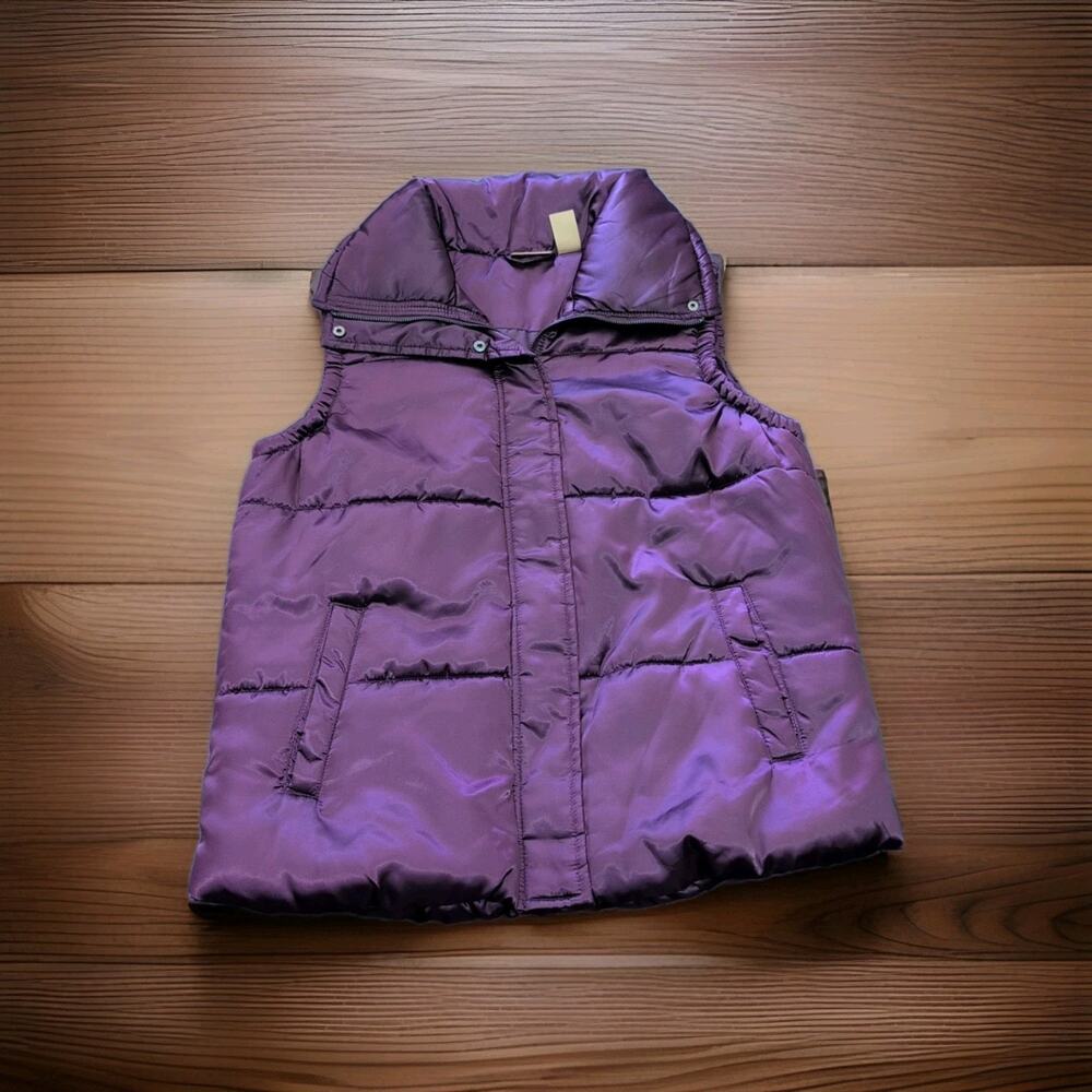 NorthCrest Puffer Vest Womens Large 14/16 Full Zip Snaps Pockets Y2K Vintage